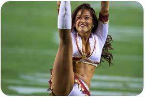 NFL London Rookies Guide Cheerleader Akrobatik Eleganz